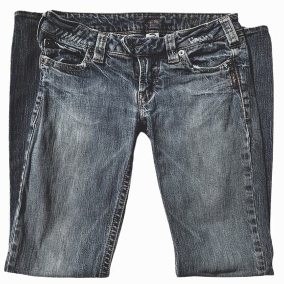 Silver Womens distressed Jeans sz 28 Boot Cut - Picture 4 of 8